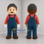 Custom Blue and Red Worker Mascot Costume Adult Full Body Suit for Community Events