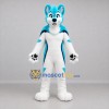 Custom Blue and White Canine Mascot Costume Adult Full Body Suit for Cosplay Events
