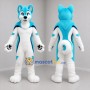 Custom Blue and White Canine Mascot Costume Adult Full Body Suit for Cosplay Events