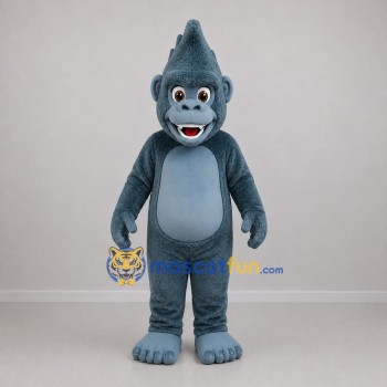 Custom Gray and Blue Gorilla Mascot Costume Adult Full Body Suit for Zoo Events