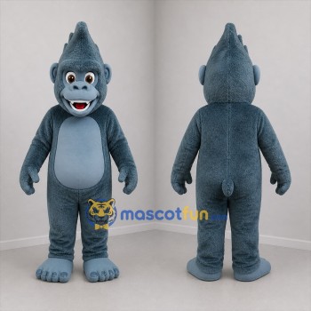 Custom Gray and Blue Gorilla Mascot Costume Adult Full Body Suit for Zoo Events