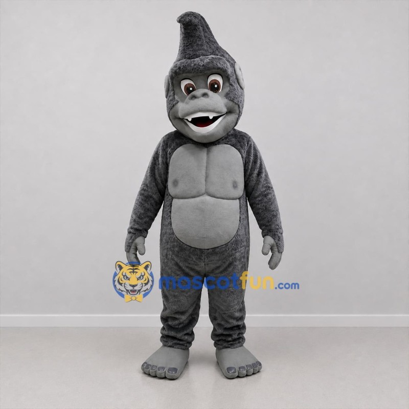 Custom Gray Gorilla Mascot Costume Adult Full Body Suit for Zoo Events