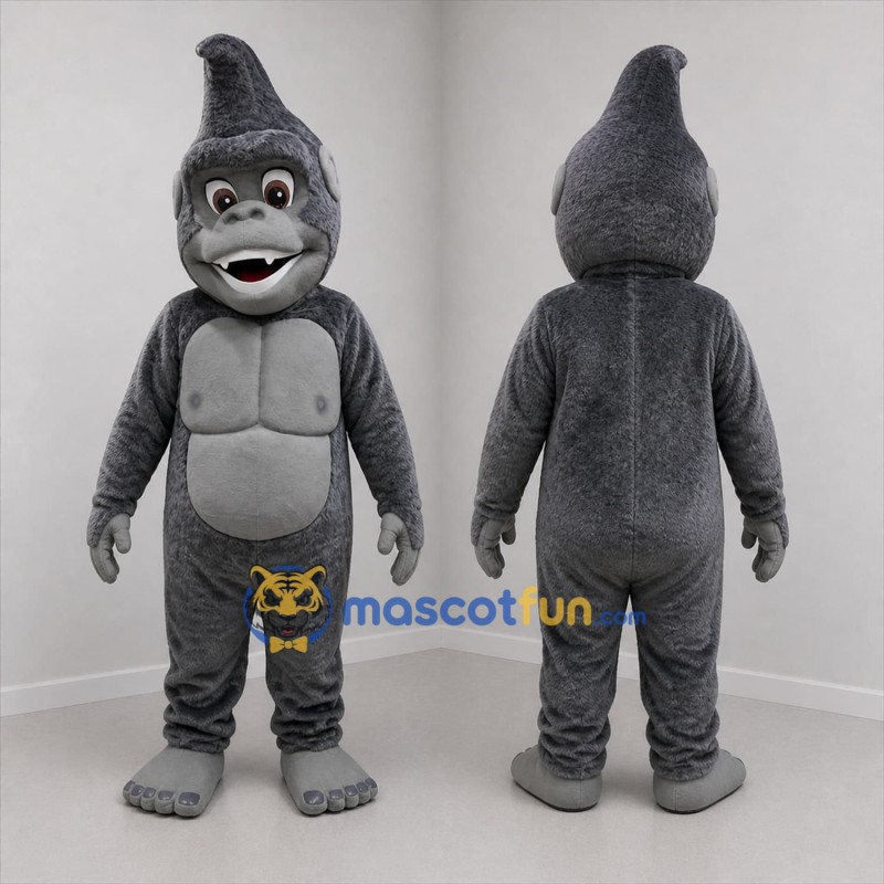 Custom Gray Gorilla Mascot Costume Adult Full Body Suit for Zoo Events