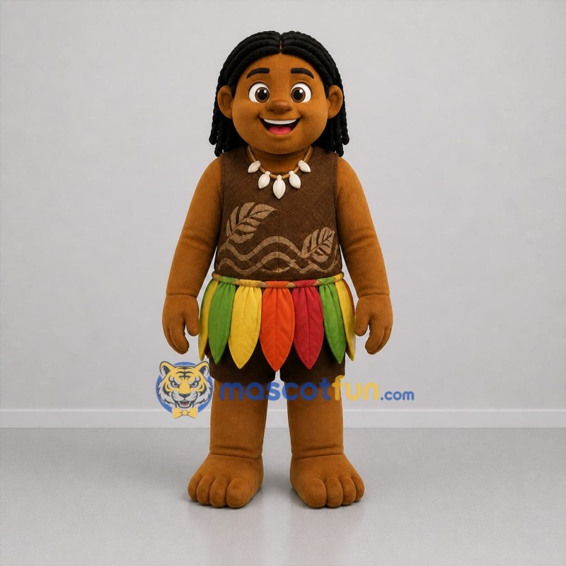 Custom Brown and Green Leaf Skirt Character Mascot Costume Adult Full Body Suit for Theater Events
