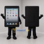 Custom Black Tablet Mascot Costume Adult Full Body Suit for Technology Events