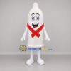Custom White and Red Condom Mascot Costume Adult Full Body Suit for Health Awareness Events