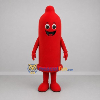 Custom Red Condom Mascot Costume Adult Full Body Suit for Health Awareness Events