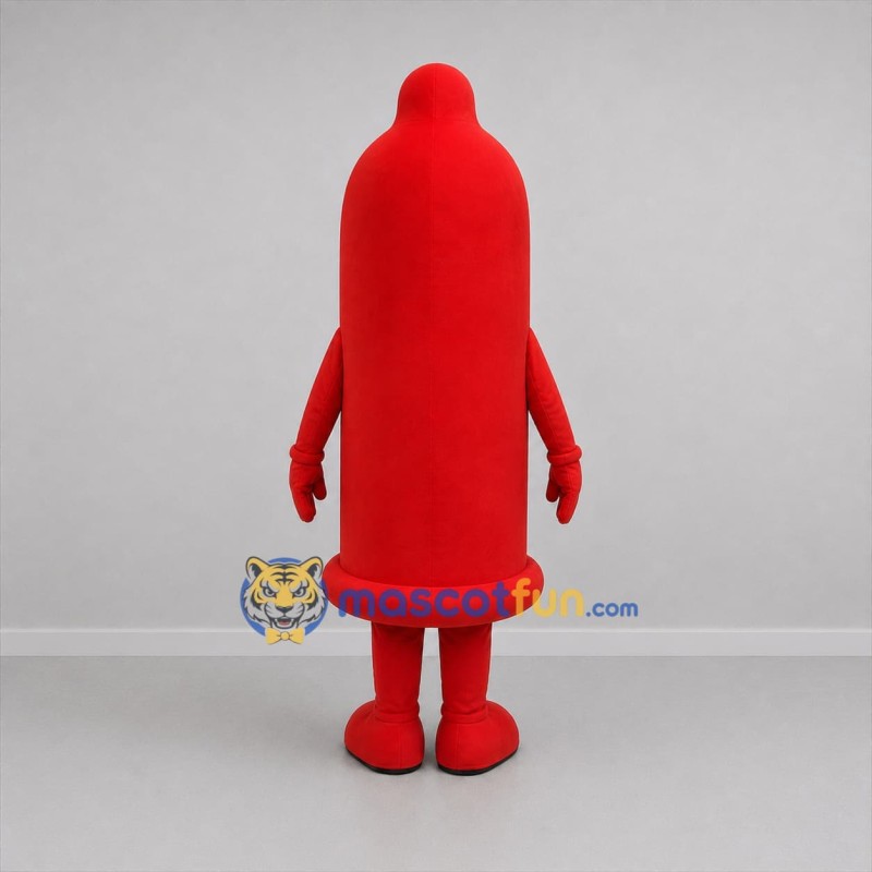 Custom Red Condom Mascot Costume Adult Full Body Suit for Health Awareness Events