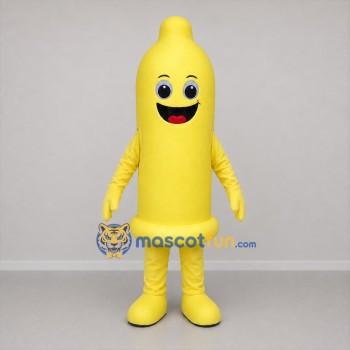 Custom Yellow Condom Mascot Costume Adult Full Body Suit for Health Awareness Events