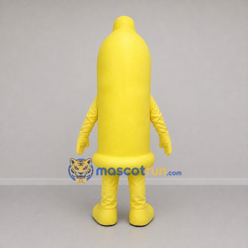 Custom Yellow Condom Mascot Costume Adult Full Body Suit for Health Awareness Events