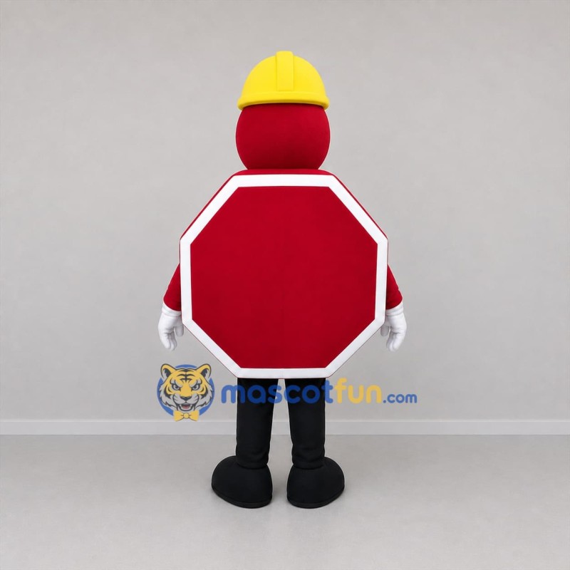 Custom Red and Yellow Stop Sign Mascot Costume Adult Full Body Suit for Road Safety Events