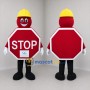 Custom Red and Yellow Stop Sign Mascot Costume Adult Full Body Suit for Road Safety Events