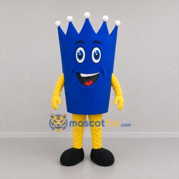 Custom Blue and Yellow Crown Mascot Costume Adult Full Body Suit for Community Events