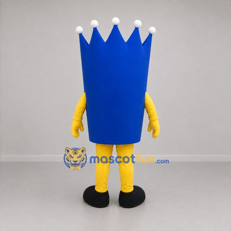 Custom Blue and Yellow Crown Mascot Costume Adult Full Body Suit for Community Events