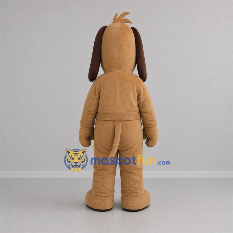 Custom Brown and Cream Dog Mascot Costume Adult Full Body Suit for School Events