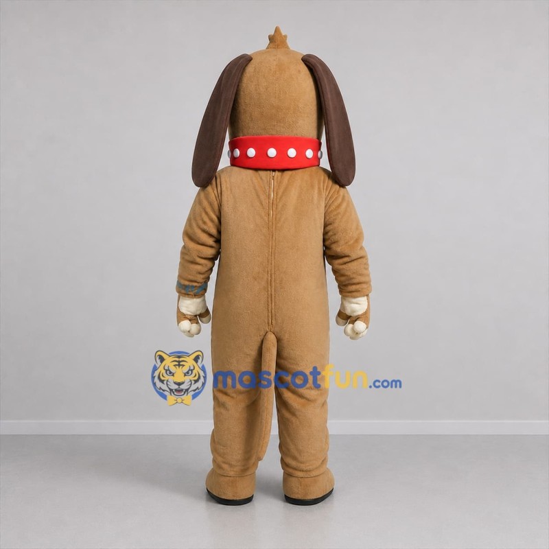 Custom Brown and Red Dog Mascot Costume Adult Full Body Suit for Pet Events