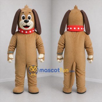 Custom Brown and Red Dog Mascot Costume Adult Full Body Suit for Pet Events