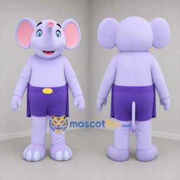 Custom Lavender and Purple Elephant Mascot Costume Adult Full Body Suit for Zoo Events