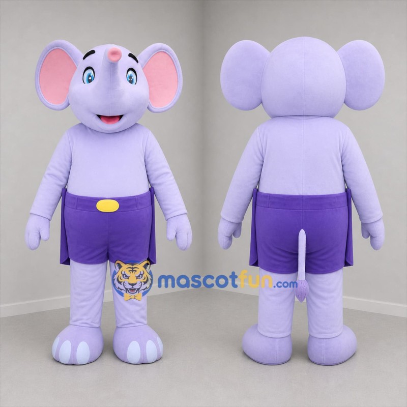 Custom Lavender and Purple Elephant Mascot Costume Adult Full Body Suit for Zoo Events