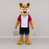 Custom Tan and Red Animal Athlete Mascot Costume Adult Full Body Suit for Sports Events