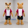 Custom Tan and Red Animal Athlete Mascot Costume Adult Full Body Suit for Sports Events