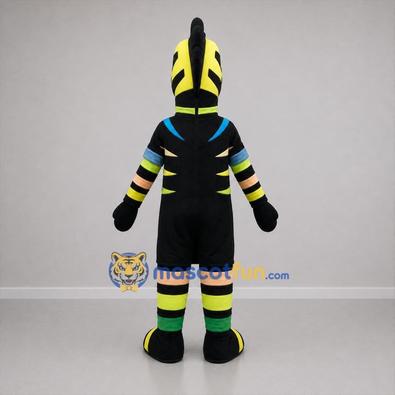 Custom Yellow and Black Zebra Mascot Costume Adult Full Body Suit for Sports Events