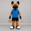 Custom Tan and Blue German Shepherd Dog Mascot Costume Adult Full Body Suit for School Events