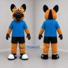 Custom Tan and Blue German Shepherd Dog Mascot Costume Adult Full Body Suit for School Events