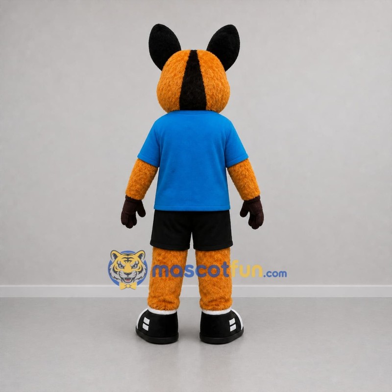 Custom Tan and Blue German Shepherd Dog Mascot Costume Adult Full Body Suit for School Events