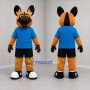 Custom Tan and Blue German Shepherd Dog Mascot Costume Adult Full Body Suit for School Events