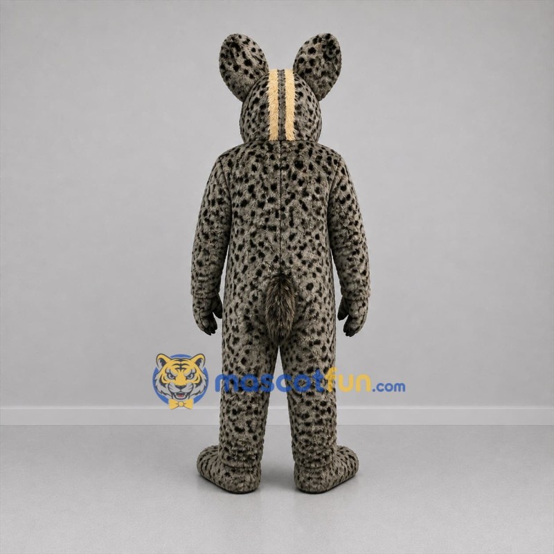 Custom Gray and Black Spotted Canine Mascot Costume Adult Full Body Suit for Wildlife Events