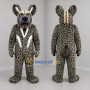 Custom Gray and Black Spotted Canine Mascot Costume Adult Full Body Suit for Wildlife Events