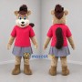 Custom Tan and Pink Squirrel Mascot Costume Adult Full Body Suit for School Events