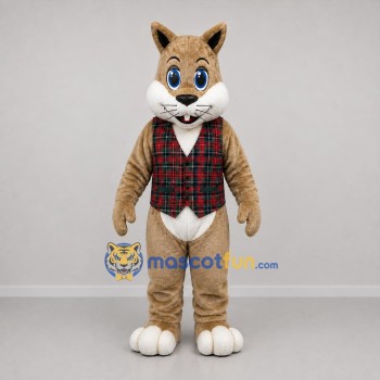 Custom Tan and Red Cat Mascot Costume Adult Full Body Suit for Holiday Events