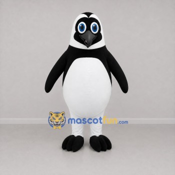Custom Black and White Penguin Mascot Costume Adult Full Body Suit for Winter Events