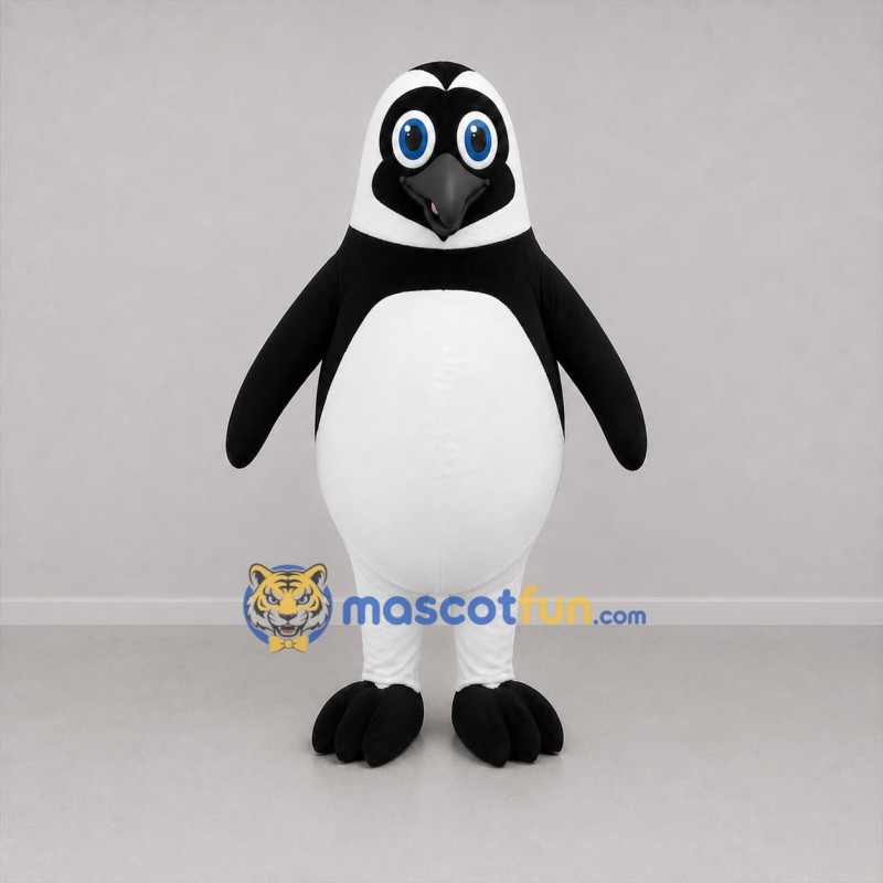 Custom Black and White Penguin Mascot Costume Adult Full Body Suit for Winter Events
