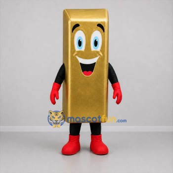 Custom Gold and Red Gold Bar Mascot Costume Adult Full Body Suit for Trade Shows