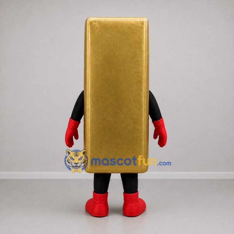 Custom Gold and Red Gold Bar Mascot Costume Adult Full Body Suit for Trade Shows