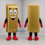 Custom Gold and Red Gold Bar Mascot Costume Adult Full Body Suit for Trade Shows
