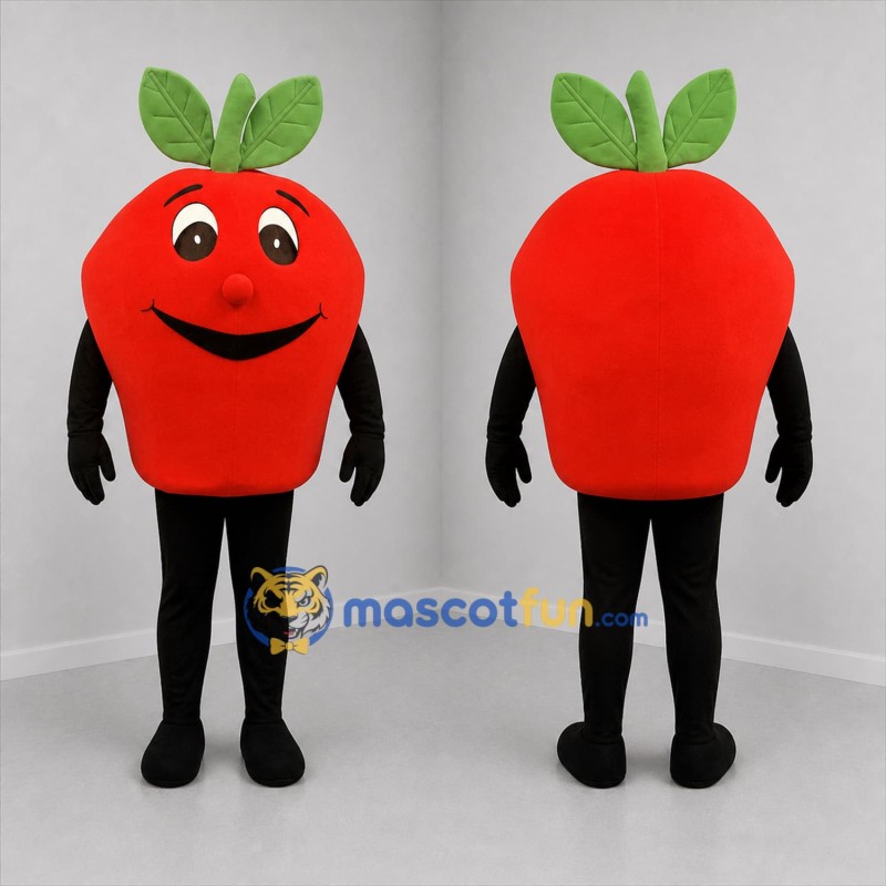 Custom Red and Green Fruit Mascot Costume Adult Full Body Suit for Farmers Markets