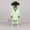Custom Green Broccoli Scientist Mascot Costume Adult Full Body Suit for Science Events