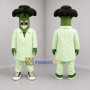 Custom Green Broccoli Scientist Mascot Costume Adult Full Body Suit for Science Events