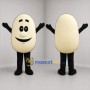Custom Cream and Black Egg Mascot Costume Adult Full Body Suit for Food Festivals