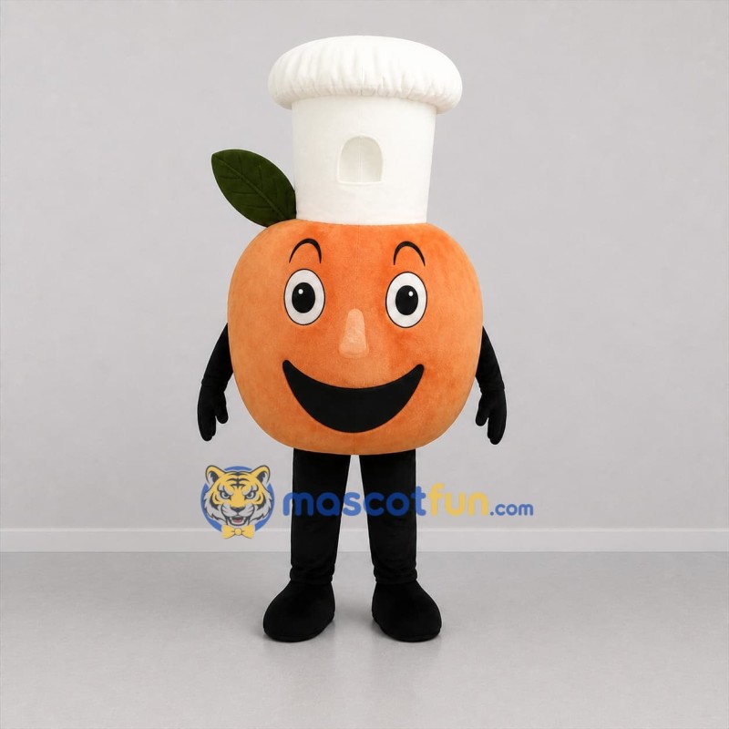 Custom Orange and White Fruit Chef Mascot Costume Adult Full Body Suit for Food Festivals