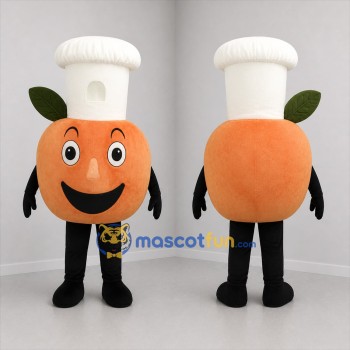Custom Orange and White Fruit Chef Mascot Costume Adult Full Body Suit for Food Festivals