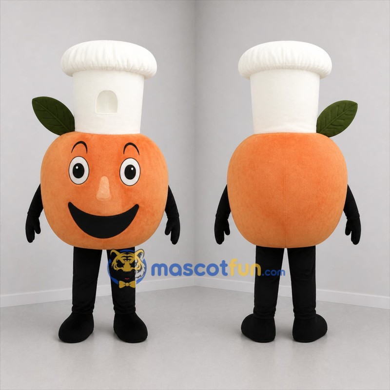 Custom Orange and White Fruit Chef Mascot Costume Adult Full Body Suit for Food Festivals