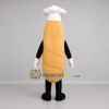 Custom Golden Brown and White Baguette Chef Mascot Costume Adult Full Body Suit for Bakery Promotions