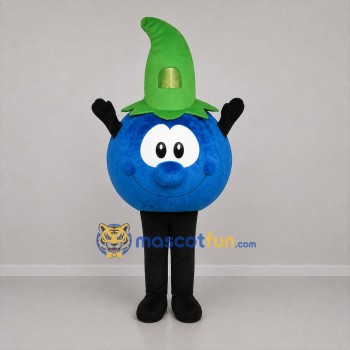 Custom Blue and Green Blueberry Mascot Costume Adult Full Body Suit for Farmers Markets