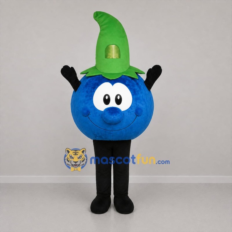 Custom Blue and Green Blueberry Mascot Costume Adult Full Body Suit for Farmers Markets