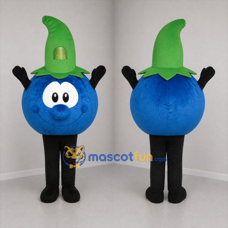 Custom Blue and Green Blueberry Mascot Costume Adult Full Body Suit for Farmers Markets